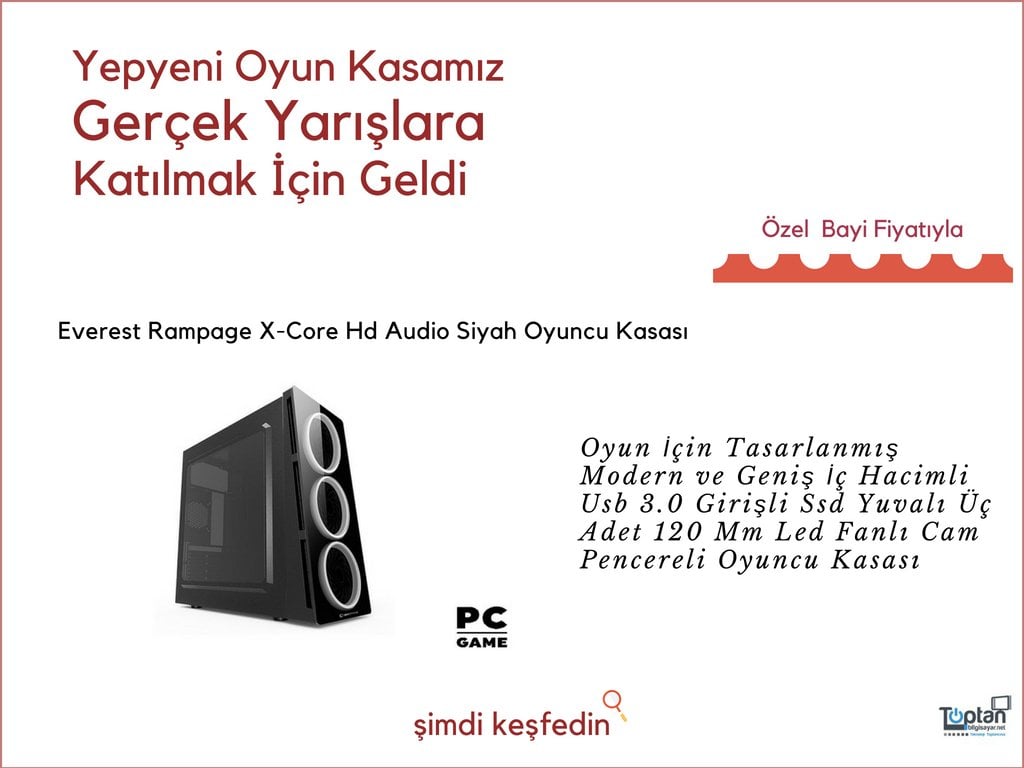 Everest Rampage X-Core Hd Audio Siyah Oyuncu Kasası